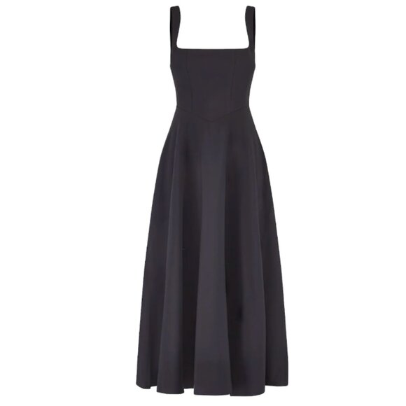 NWT Oddmuse The Ultimate Muse High Waist Square Neck Midi Dress - Picture 3 of 5